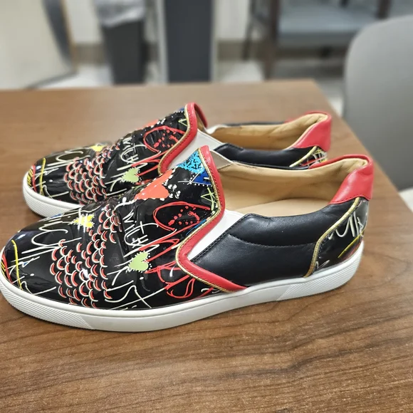 Christian Louboutin Men Slip On Masteralta Graffiti Size US 9 Black - Picture 3 of 7
